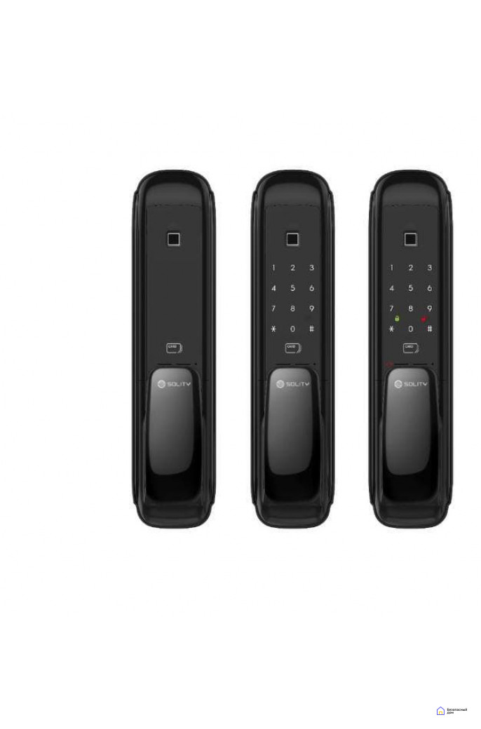 Врезной электронный дверной замок Solity GSP-1000BK BLACK с отпечатком ...