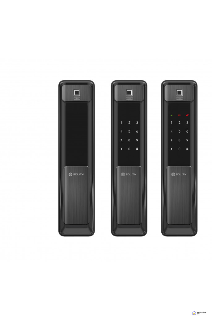 Врезной электронный дверной замок Solity GSP-2000BK BLACK с отпечатком ...
